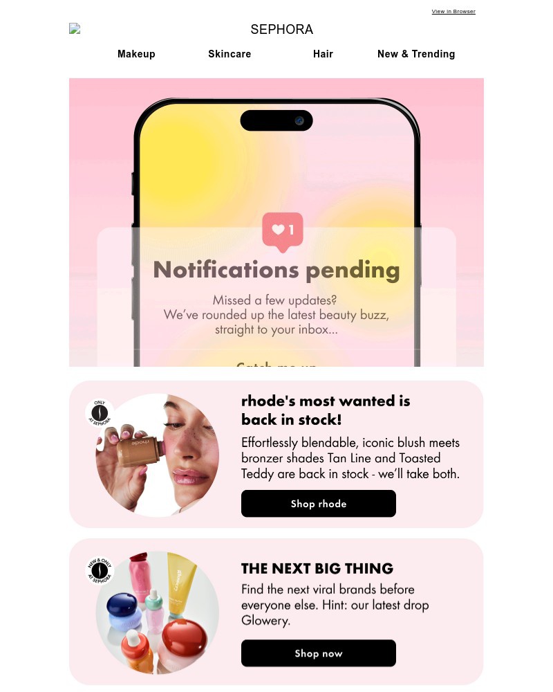 Screenshot of email sent to a Feelunique Newsletter subscriber