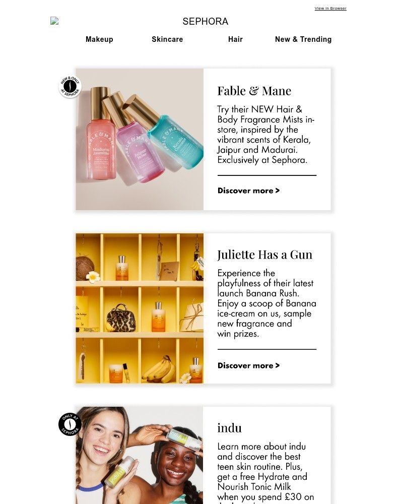 Screenshot of email sent to a Feelunique Newsletter subscriber