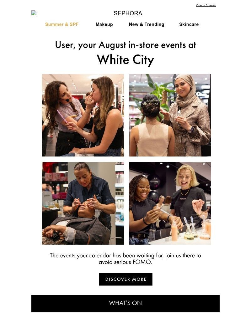 Screenshot of email sent to a Feelunique Newsletter subscriber