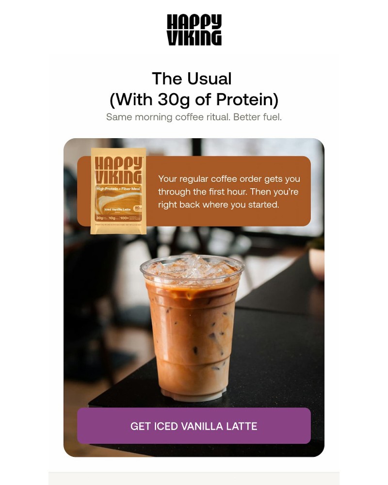 Screenshot of email sent to a Happy Viking Newsletter subscriber