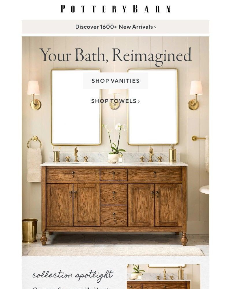 Screenshot of email sent to a Pottery Barn Newsletter subscriber