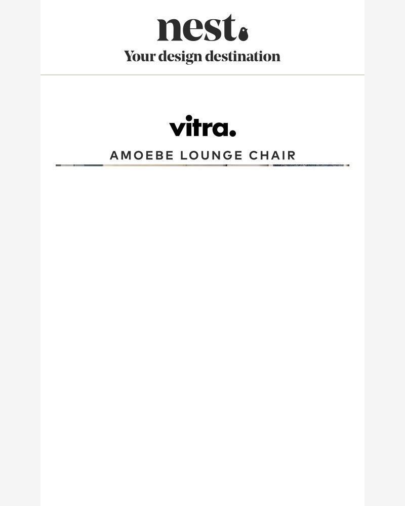 Screenshot of email sent to a Nest Furniture Cart abandoner