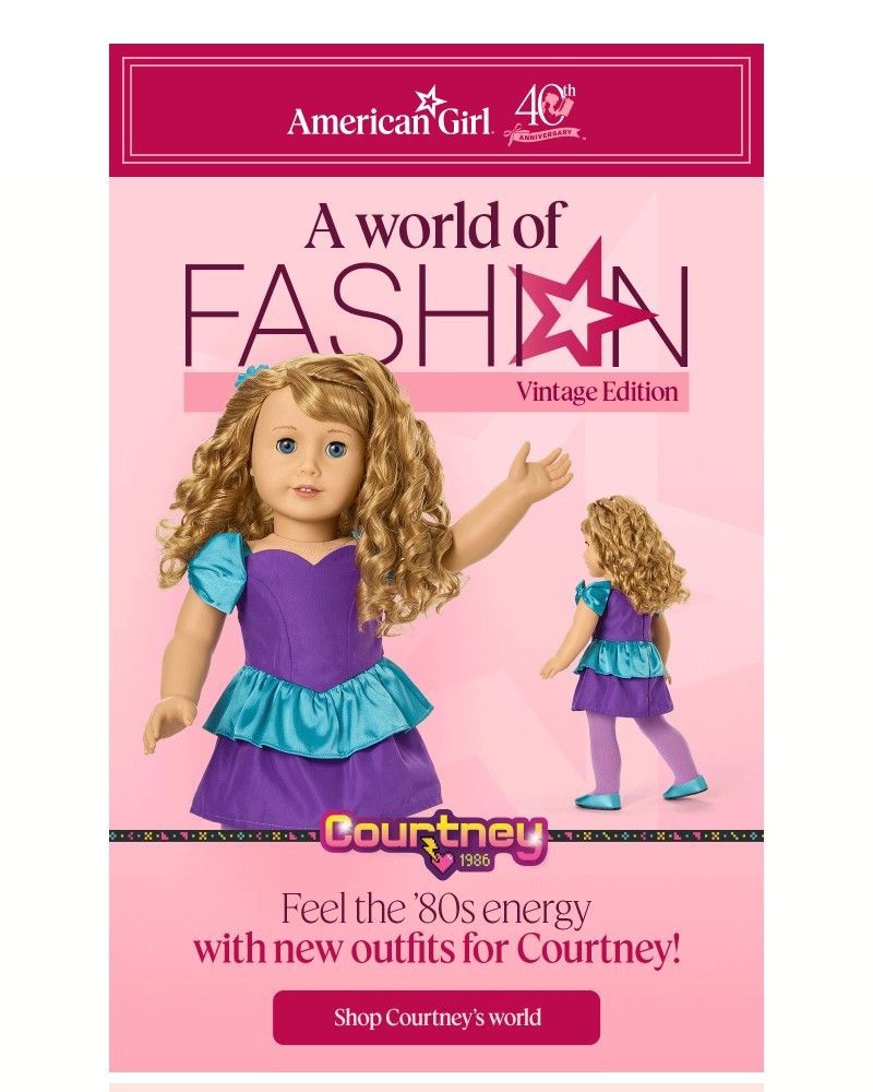 Screenshot of email sent to a American Girl Newsletter subscriber