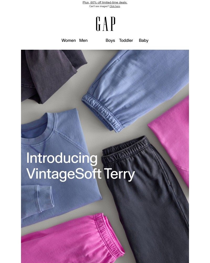 Screenshot of email sent to a Gap Newsletter subscriber