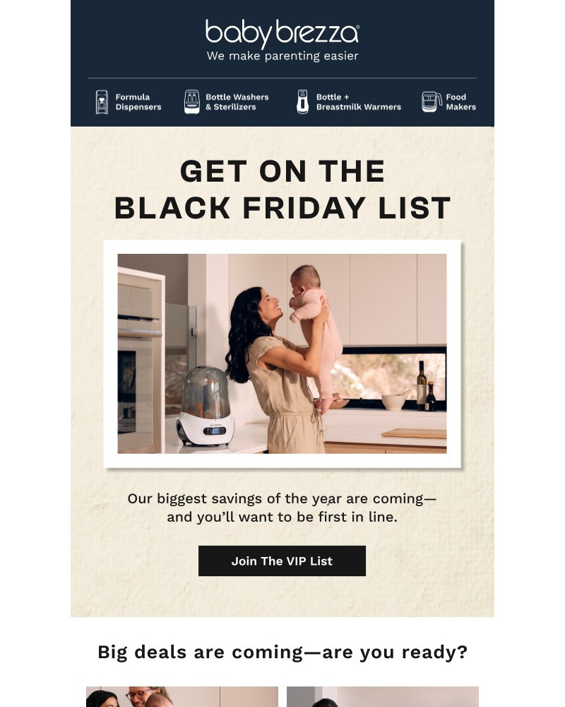 Screenshot of email sent to a Baby Brezza Newsletter subscriber