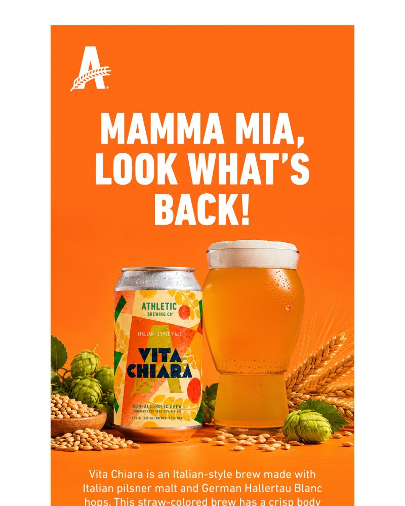 Screenshot of email sent to a Athletic Brewing Newsletter subscriber