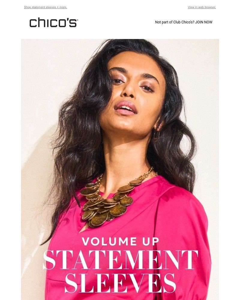 Screenshot of email sent to a Chico’s Newsletter subscriber