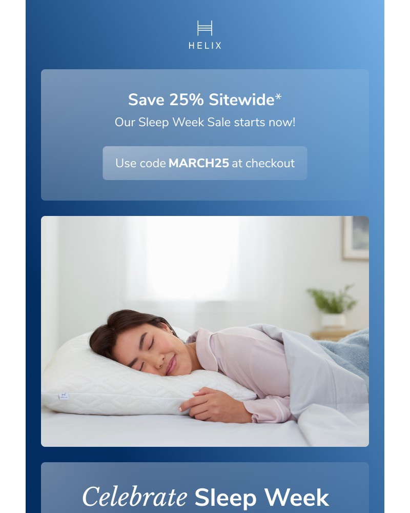 Screenshot of email sent to a Helix Newsletter subscriber