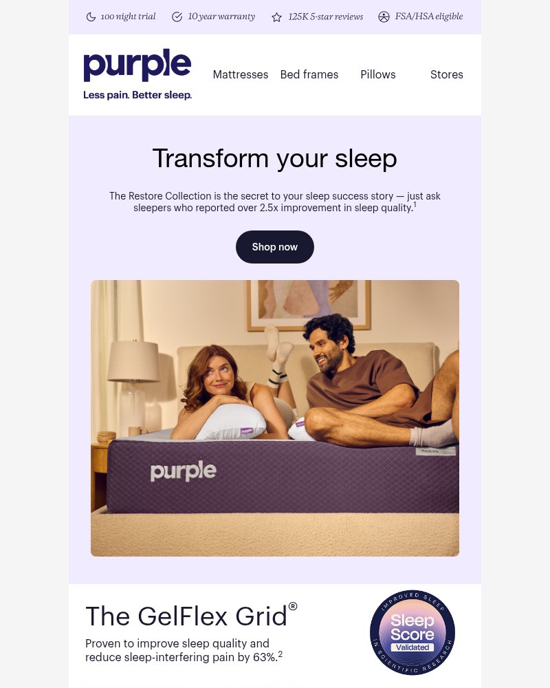 Screenshot of email sent to a Purple Cart abandoner