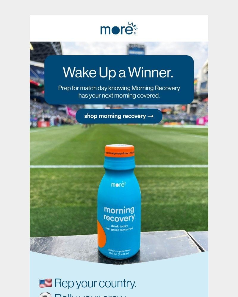 Screenshot of email sent to a Morning Recovery Newsletter subscriber