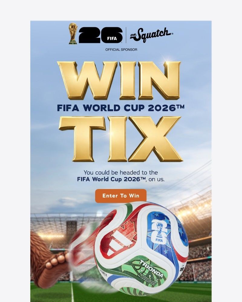 Screenshot of email sent to a Dr. Squatch Newsletter subscriber