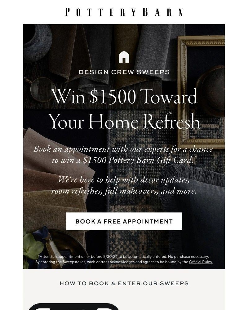 Screenshot of email sent to a Pottery Barn Cart abandoner