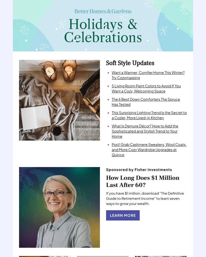 Screenshot of email sent to a Better Homes and Gardens Newsletter subscriber