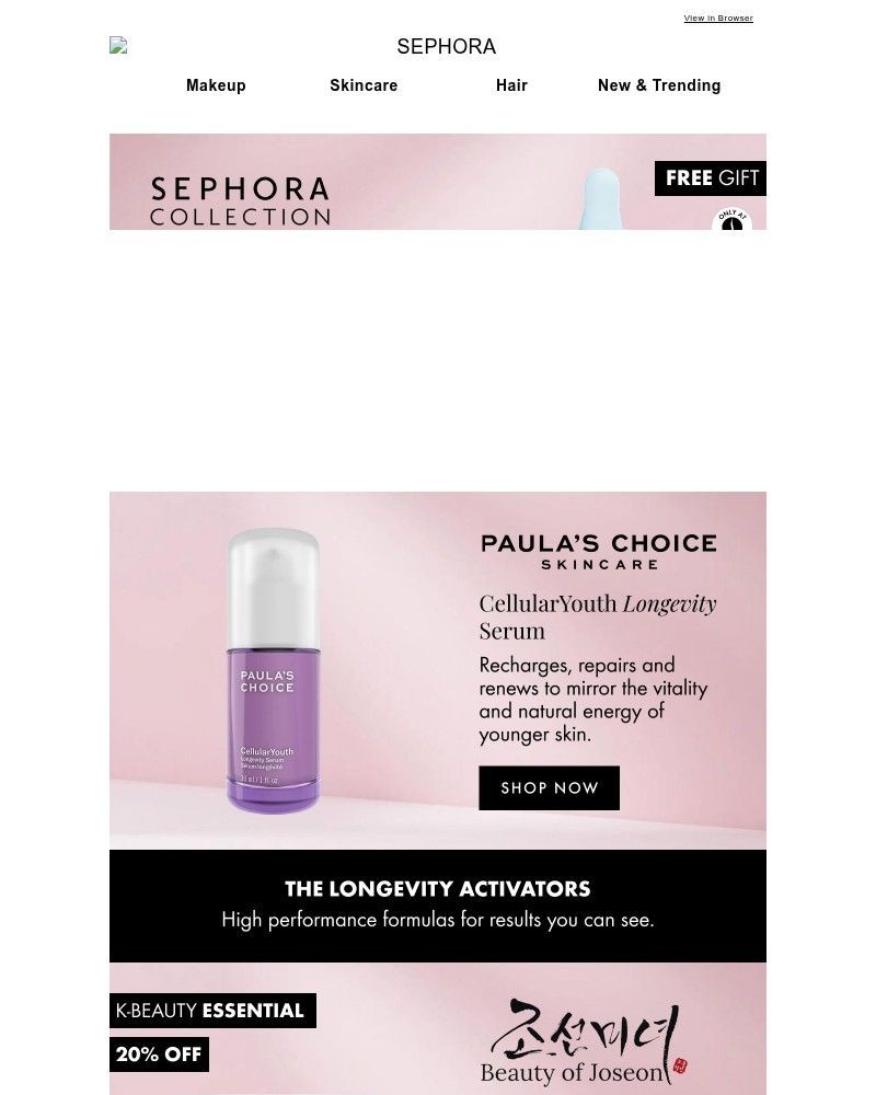 Screenshot of email sent to a Feelunique Newsletter subscriber