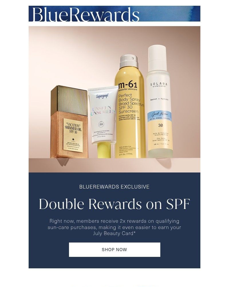 Screenshot of email sent to a Bluemercury Newsletter subscriber