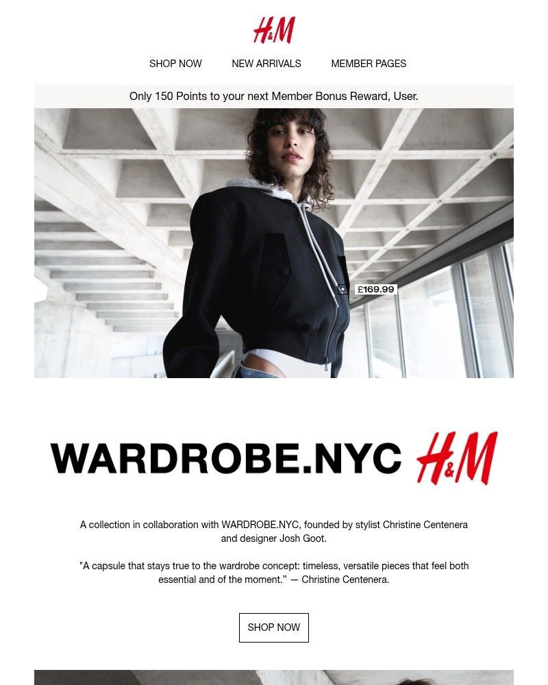Screenshot of email sent to a H&M Newsletter subscriber