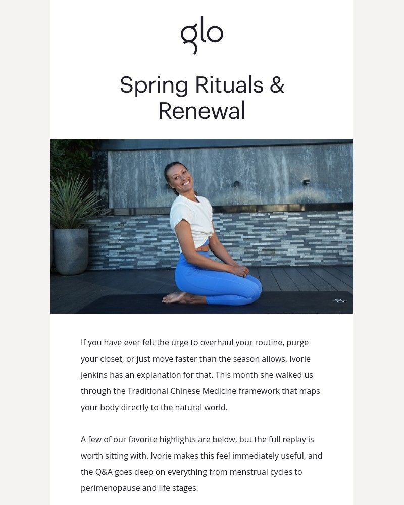 Screenshot of email sent to a Glo Registered user