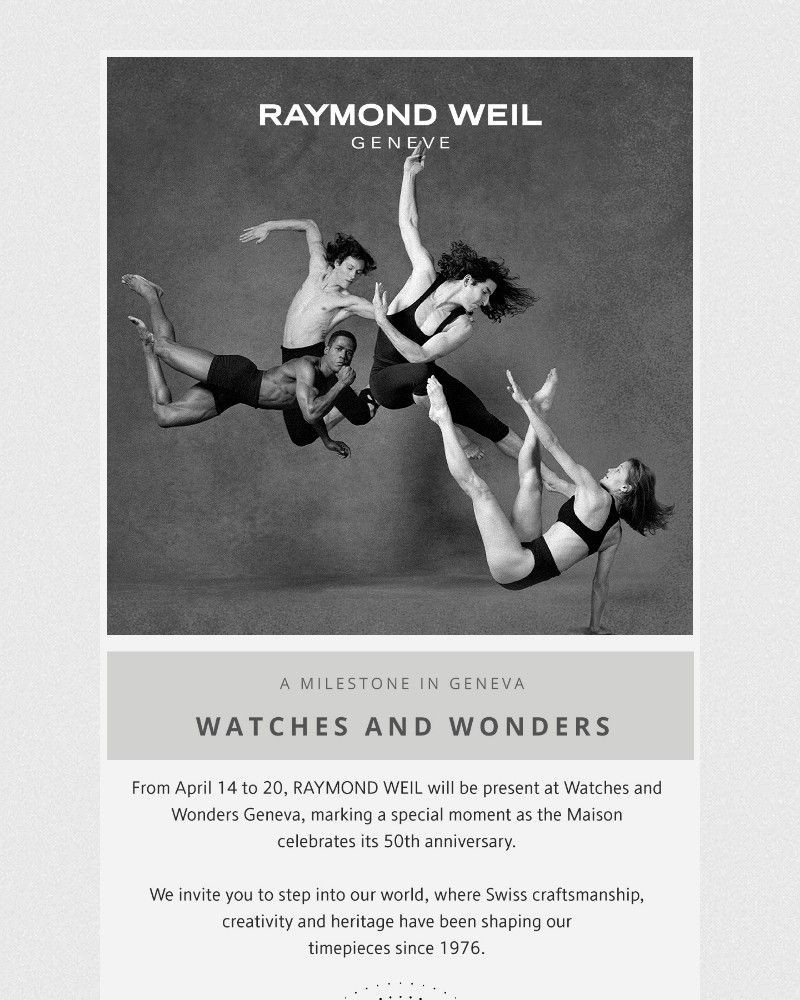 Screenshot of email sent to a Raymond Weil Registered user