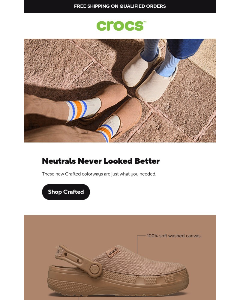 Screenshot of email sent to a Crocs Newsletter subscriber