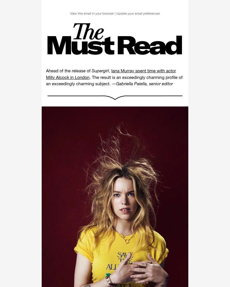 Screenshot of email sent to a GQ Newsletter subscriber