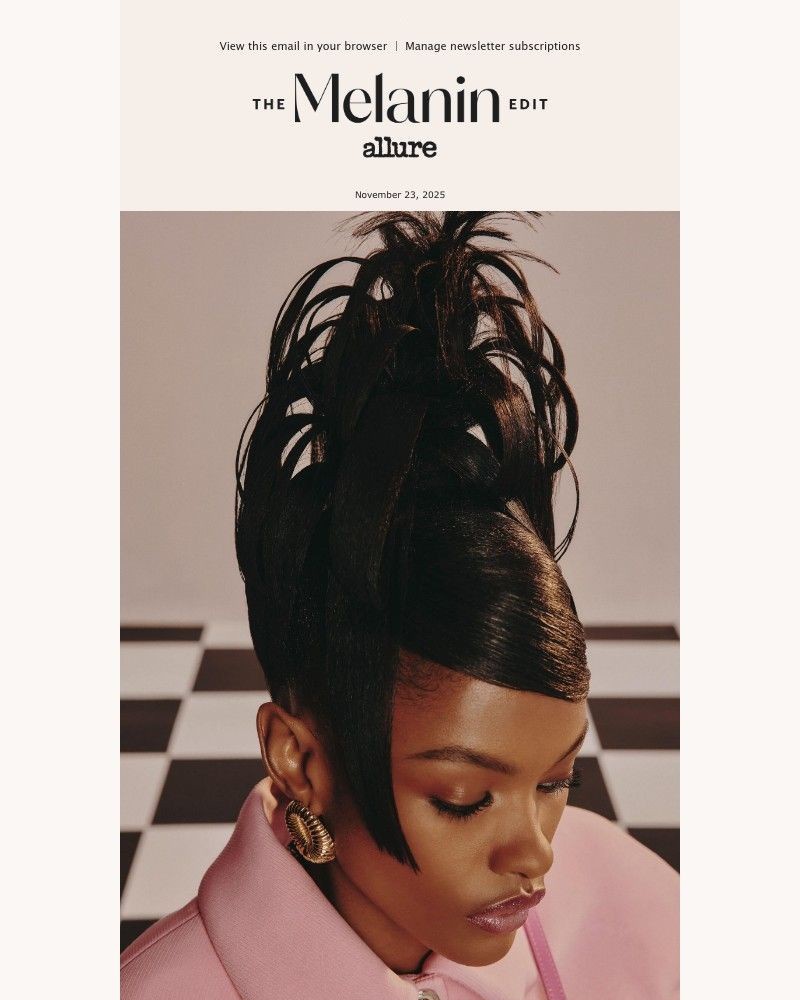 Screenshot of email sent to a allure Newsletter subscriber