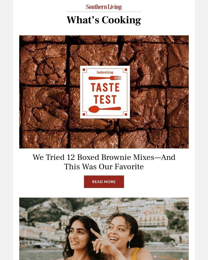 Screenshot of email sent to a Southern Living Newsletter subscriber