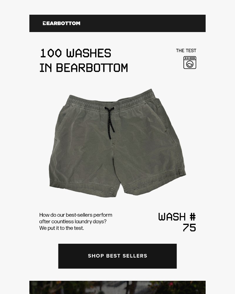 Screenshot of email sent to a Bearbottom Clothing Newsletter subscriber