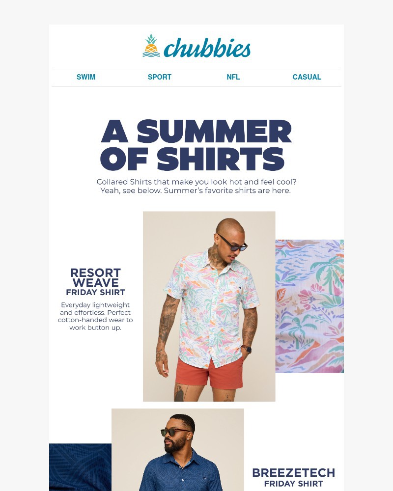 Screenshot of email sent to a Chubbies Newsletter subscriber