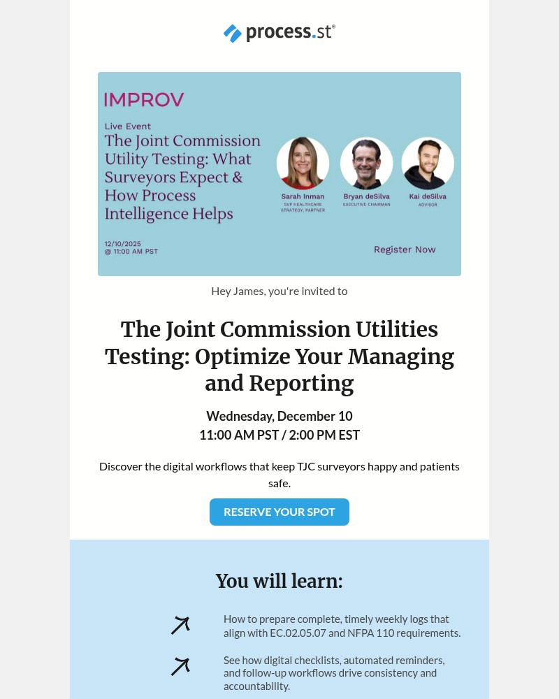 Screenshot of email sent to a Process Street Invited user