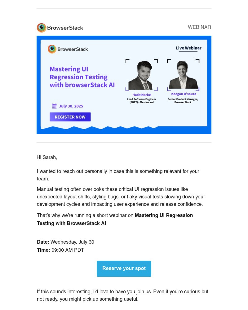 Screenshot of email with subject /media/emails/webinar-mastering-ui-regression-testing-with-browserstack-ai-78b337-cropped-f59d7074.jpg