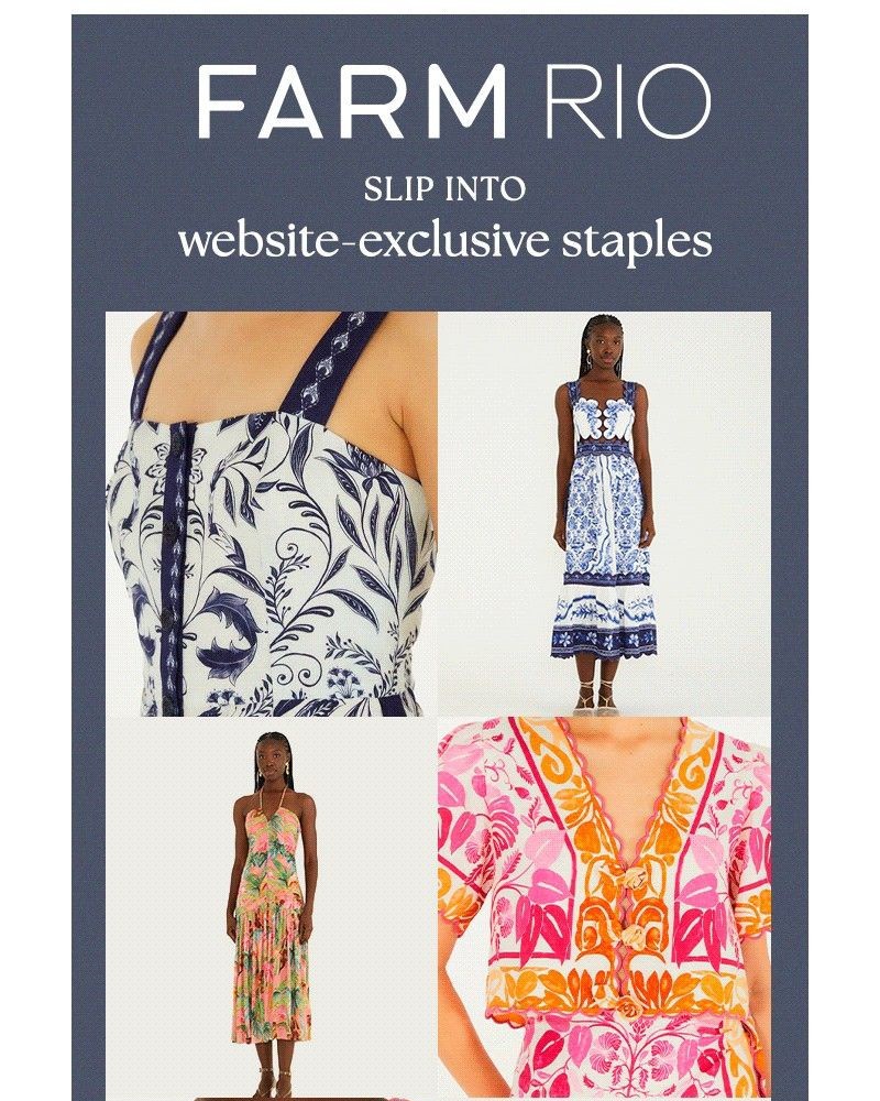 Screenshot of email sent to a Farm Rio Newsletter subscriber