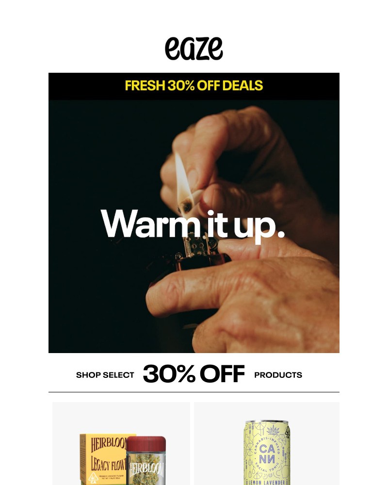 Screenshot of email sent to a Eaze Registered user