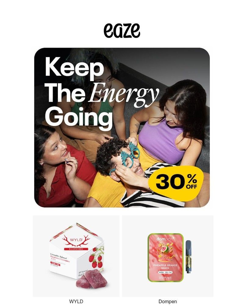 Screenshot of email sent to a Eaze Registered user