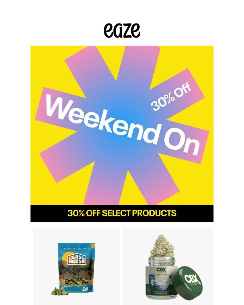 Screenshot of email sent to a Eaze Registered user