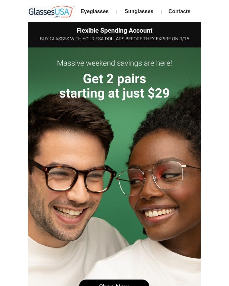 Screenshot of email with subject /media/emails/weekend-sale-2-pairs-from-just-29-fsa-eligible-75f10f-cropped-8569915a.jpg