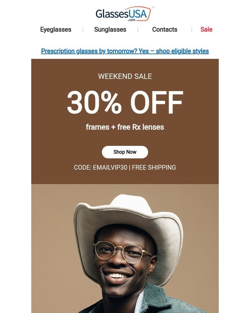 Screenshot of email with subject /media/emails/weekend-sale-30-off-free-shipping-98f9af-cropped-dd8b5d72.jpg