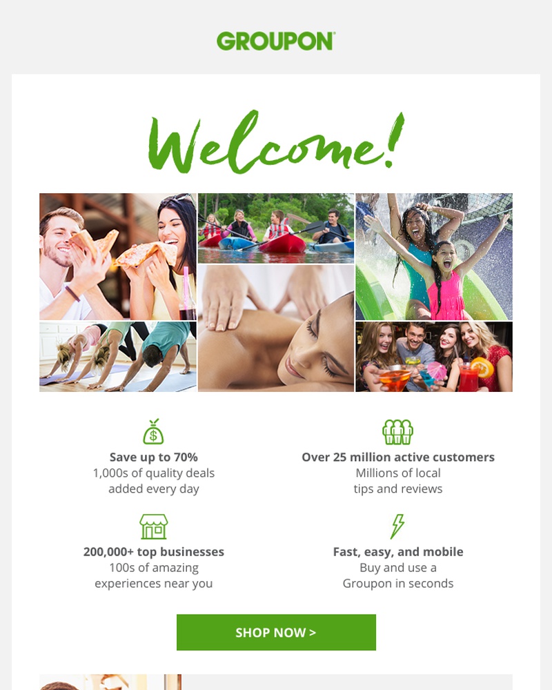 Screenshot of email sent to a Groupon Newsletter subscriber
