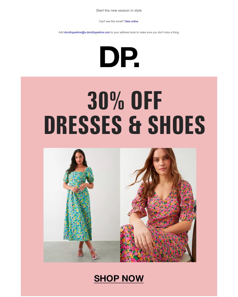Screenshot of email with subject /media/emails/welcome-spring-with-30-off-dresses-shoes-ab4176-cropped-e5028799.jpg