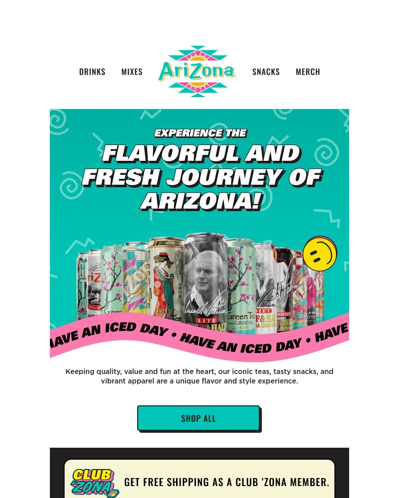 Screenshot of email sent to a AriZona Newsletter subscriber