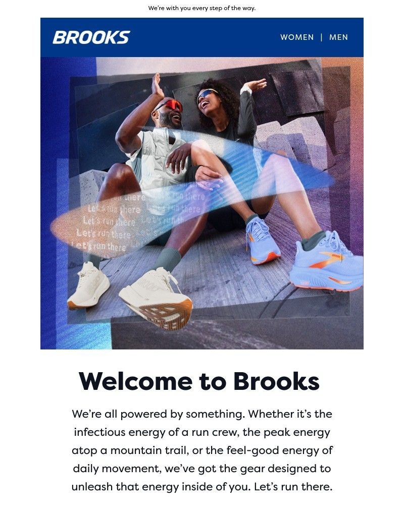 Screenshot of email sent to a Brooks Newsletter subscriber