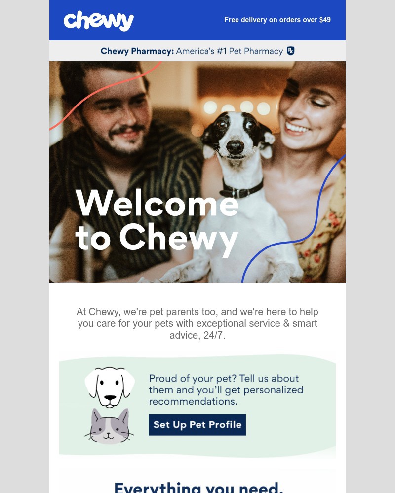 Screenshot of email sent to a Chewy Registered user