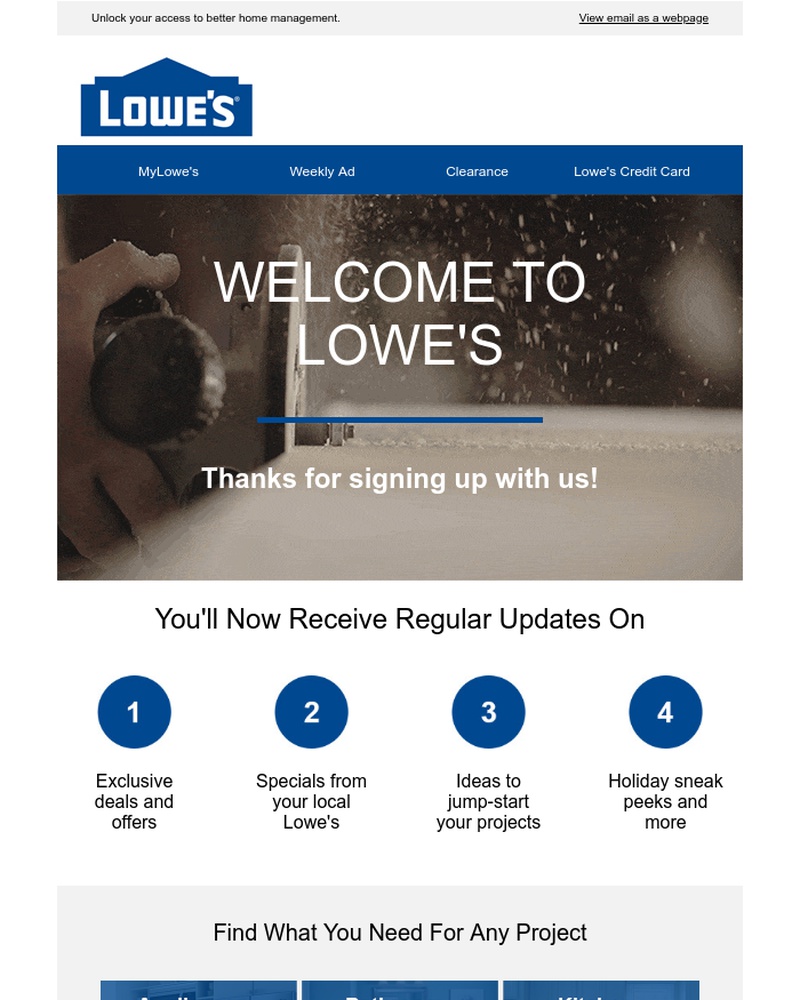 Screenshot of email sent to a Lowes Newsletter subscriber