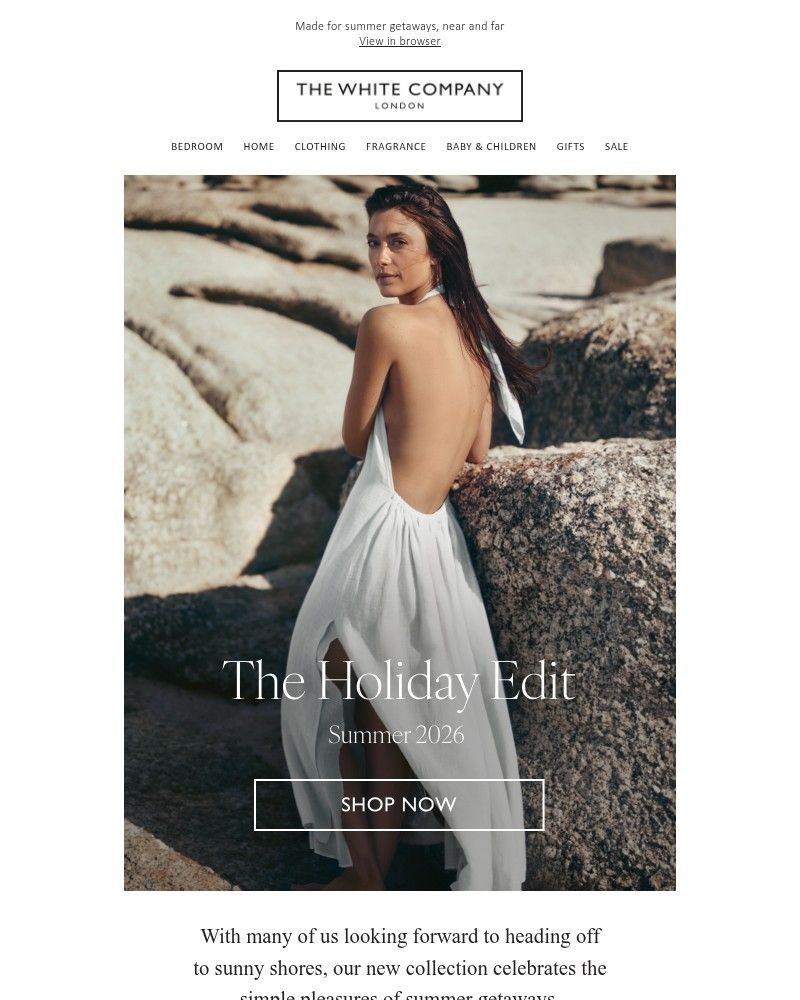 Screenshot of email sent to a The White Company Cart abandoner