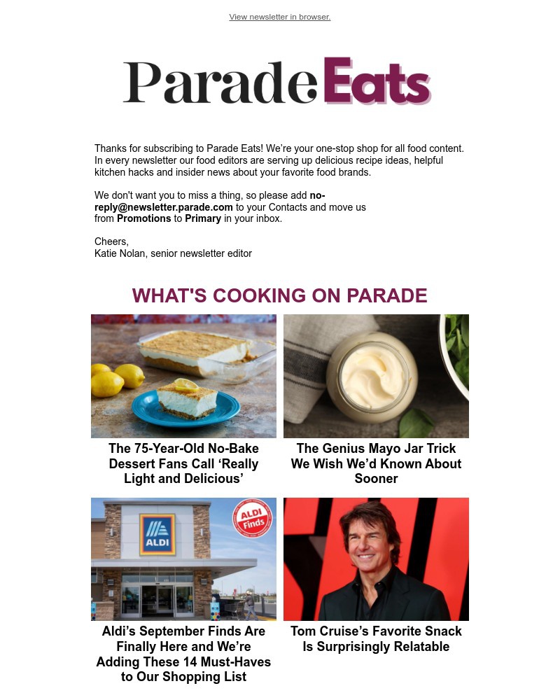 Screenshot of email with subject /media/emails/welcome-to-parade-eats-6a29ac-cropped-cc3d3455.jpg