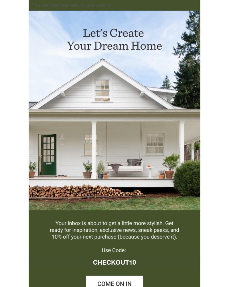 Screenshot of email sent to a Schoolhouse Newsletter subscriber