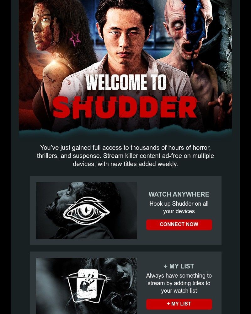 Screenshot of email sent to a Shudder Trial user