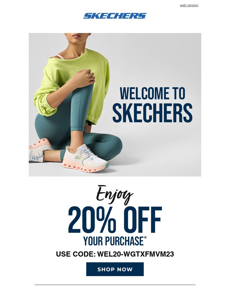 Screenshot of email sent to a Skechers Newsletter subscriber