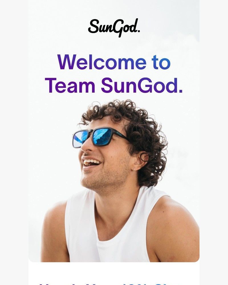 Screenshot of email sent to a SunGod Newsletter subscriber