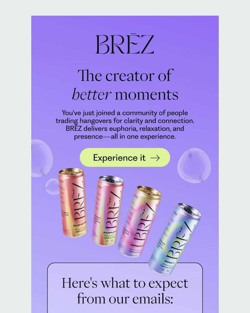 Screenshot of email sent to a Brez Newsletter subscriber
