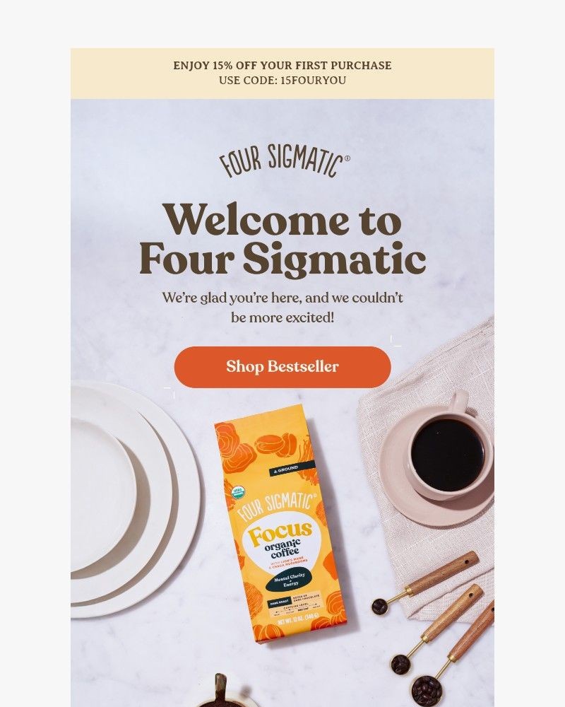 Screenshot of email sent to a Four Sigmatic Newsletter subscriber